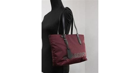 Burberry Women's Small Burgundy Logo Branded Econyl Nylon 